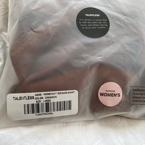 Talentless Cotton Ribbed Biker Short New with Tags size L - Picture 4 of 4